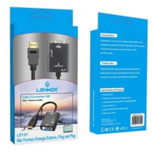Cabo Conversor HDMI para VGA Com Áudio
