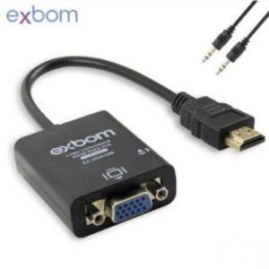 Cabo Conversor Hdmi A para VGA Fêmea com Áudio