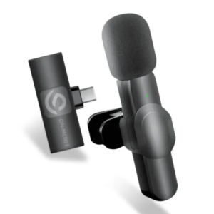 Microfone de Lapela sem Fio Conexão Type-C para Smartphone Android