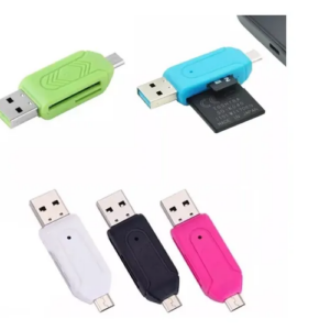 Adaptador Otg Usb Micro Usb Leitor de cartão para Smartphones Preto