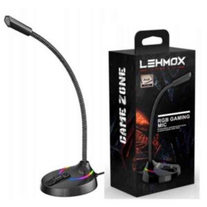 Microfone Gamer Profissional de Mesa RGB LED USB